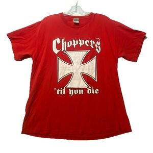 Vintage Y2K Choppers Til You Die Branson Mo graphic t-shirt sz L Delta